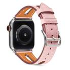 Top-grain Leather Watch Band For Apple Watch Ultra 49mm / Series 8&7 45mm / SE 2&6&SE&5&4 44mm / 3&2&1 42mm(Pink) - 1