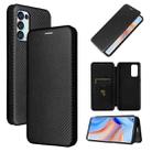 For OPPO Reno5 Pro 5G Carbon Fiber Texture Horizontal Flip TPU + PC + PU Leather Case with Card Slot(Black) - 1