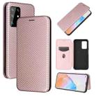 For Cubot X30 Carbon Fiber Texture Horizontal Flip TPU + PC + PU Leather Case with Card Slot(Pink) - 1