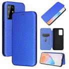For Cubot X30 Carbon Fiber Texture Horizontal Flip TPU + PC + PU Leather Case with Card Slot(Blue) - 1