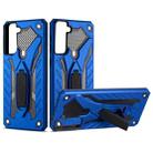 For Samsung Galaxy S21+ 5G Shockproof TPU + PC Protective Case with Holder(Blue) - 1