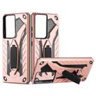 For Samsung Galaxy S21 Ultra 5G Shockproof TPU + PC Protective Case with Holder(Rose Gold) - 1