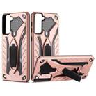 For Samsung Galaxy S21 5G Shockproof TPU + PC Protective Case with Holder(Rose Gold) - 1