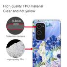 For OnePlus 9 Colored Drawing Pattern Highly Transparent TPU Protective Case(Blue and White Roses) - 4