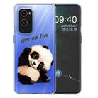 For OnePlus 9 Colored Drawing Pattern Highly Transparent TPU Protective Case(Tilted Head Panda) - 1