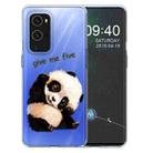 For OnePlus 9 Pro Colored Drawing Pattern Highly Transparent TPU Protective Case(Tilted Head Panda) - 1