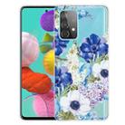 For Samsung Galaxy A32 5G Colored Drawing Pattern Highly Transparent TPU Protective Case(Blue and White Roses) - 1