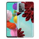 For Samsung Galaxy A32 5G Colored Drawing Pattern Highly Transparent TPU Protective Case(Red Flower) - 1