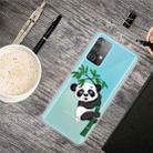 For Samsung Galaxy A32 5G Colored Drawing Pattern Highly Transparent TPU Protective Case(Panda Climbing Bamboo) - 1