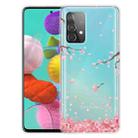 For Samsung Galaxy A52 5G / 4G Colored Drawing Pattern Highly Transparent TPU Protective Case(Fallen Cherry Blossoms) - 1