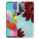 For Samsung Galaxy A52 5G / 4G Colored Drawing Pattern Highly Transparent TPU Protective Case(Red Flower) - 1
