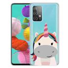 For Samsung Galaxy A52 5G / 4G Colored Drawing Pattern Highly Transparent TPU Protective Case(Fat Unicorn) - 1