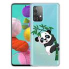 For Samsung Galaxy A52 5G / 4G Colored Drawing Pattern Highly Transparent TPU Protective Case(Panda Climbing Bamboo) - 1