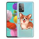 For Samsung Galaxy A52 5G / 4G Colored Drawing Pattern Highly Transparent TPU Protective Case(Love Corgi) - 1