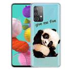 For Samsung Galaxy A52 5G / 4G Colored Drawing Pattern Highly Transparent TPU Protective Case(Tilted Head Panda) - 1