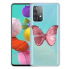 For Samsung Galaxy A52 5G / 4G Colored Drawing Pattern Highly Transparent TPU Protective Case(Red Butterfly) - 1