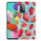 For Samsung Galaxy A72 5G / 4G Colored Drawing Pattern Highly Transparent TPU Protective Case(Love Strawberry) - 1