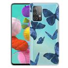 For Samsung Galaxy A72 5G / 4G Colored Drawing Pattern Highly Transparent TPU Protective Case(Blue Butterflies) - 1