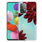 For Samsung Galaxy A72 5G / 4G Colored Drawing Pattern Highly Transparent TPU Protective Case(Red Flower) - 1