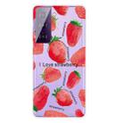 For Samsung Galaxy S21 5G Colored Drawing Pattern Highly Transparent TPU Protective Case(Love Strawberry) - 1