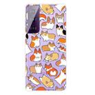For Samsung Galaxy S21 5G Colored Drawing Pattern Highly Transparent TPU Protective Case(Corgi) - 1