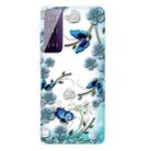 For Samsung Galaxy S21 5G Colored Drawing Pattern Highly Transparent TPU Protective Case(Chrysanthemum Butterfly) - 1