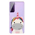 For Samsung Galaxy S21 5G Colored Drawing Pattern Highly Transparent TPU Protective Case(Fat Unicorn) - 1