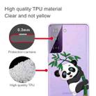 For Samsung Galaxy S21 5G Colored Drawing Pattern Highly Transparent TPU Protective Case(Panda Climbing Bamboo) - 4
