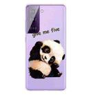 For Samsung Galaxy S21 5G Colored Drawing Pattern Highly Transparent TPU Protective Case(Tilted Head Panda) - 1