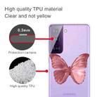 For Samsung Galaxy S21 5G Colored Drawing Pattern Highly Transparent TPU Protective Case(Red Butterfly) - 4