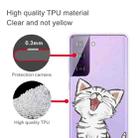 For Samsung Galaxy S21 5G Colored Drawing Pattern Highly Transparent TPU Protective Case(Laughing Cat) - 3