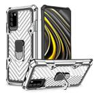 For Xiaomi Redmi Note 9 4G/Poco M3 Cool Armor PC + TPU Shockproof Case with 360 Degree Rotation Ring Holder(Silver) - 1