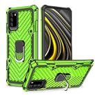 For Xiaomi Redmi Note 9 4G/Poco M3 Cool Armor PC + TPU Shockproof Case with 360 Degree Rotation Ring Holder(Green) - 1