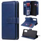 For Samsung Galaxy S20 FE 5G Multifunctional Magnetic Copper Buckle Horizontal Flip Solid Color Leather Case with 10 Card Slots & Wallet & Holder & Photo Frame(Dark Blue) - 1