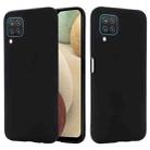 For Samsung Galaxy A12 Pure Color Liquid Silicone Shockproof Full Coverage Case(Black) - 1