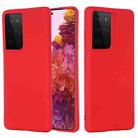 For Samsung Galaxy S21 Ultra 5G Pure Color Liquid Silicone Shockproof Full Coverage Case(Red) - 1