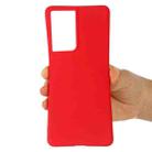 For Samsung Galaxy S21 Ultra 5G Pure Color Liquid Silicone Shockproof Full Coverage Case(Red) - 2