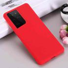 For Samsung Galaxy S21 Ultra 5G Pure Color Liquid Silicone Shockproof Full Coverage Case(Red) - 5