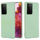 For Samsung Galaxy S21 Ultra 5G Pure Color Liquid Silicone Shockproof Full Coverage Case(Green) - 1