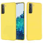 For Samsung Galaxy S21 5G Pure Color Liquid Silicone Shockproof Full Coverage Case(Yellow) - 1