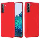 For Samsung Galaxy S21 5G Pure Color Liquid Silicone Shockproof Full Coverage Case(Red) - 1