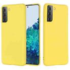 For Samsung Galaxy S21+ 5G Pure Color Liquid Silicone Shockproof Full Coverage Case(Yellow) - 1