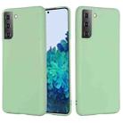 For Samsung Galaxy S21+ 5G Pure Color Liquid Silicone Shockproof Full Coverage Case(Green) - 1