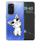 For OnePlus 9 Colored Drawing Pattern Highly Transparent TPU Protective Case(Tilted Head Cat) - 1