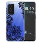 For OnePlus 9 Pro Colored Drawing Pattern Highly Transparent TPU Protective Case(Black Rose) - 1