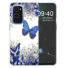 For OnePlus 9 Pro Colored Drawing Pattern Highly Transparent TPU Protective Case(White Flower Butterfly) - 1