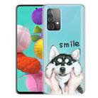 For Samsung Galaxy A32 5G Colored Drawing Pattern Highly Transparent TPU Protective Case(Pinch Face Dog) - 1