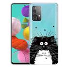 For Samsung Galaxy A52 5G / 4G Colored Drawing Pattern Highly Transparent TPU Protective Case(Black and White Rat) - 1