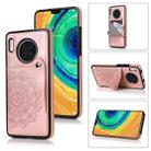 For Huawei Mate 30 Pro Embossed Pattern PU + TPU Protective Case with Holder & Wallet & Card Slots(Rose Gold) - 1