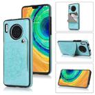 For Huawei Mate 30 Pro Embossed Pattern PU + TPU Protective Case with Holder & Wallet & Card Slots(Green) - 1